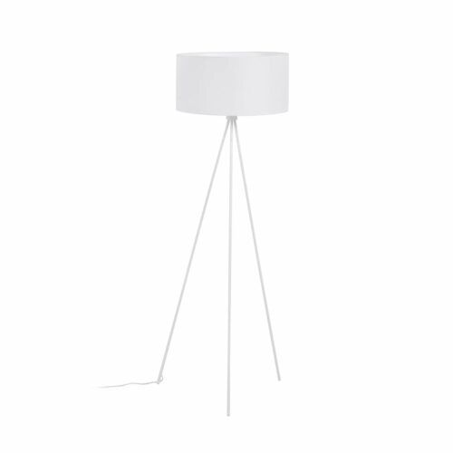 Bílá stojací lampa s textilním stínidlem (výška 157 cm) Ikia – Kave Home