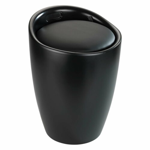 Černá koupelnová stolička s vyjímatelným košem na prádlo Wenko Candy