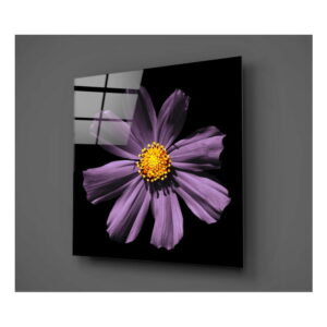 Černo-fialový skleněný obraz Insigne Flowerina