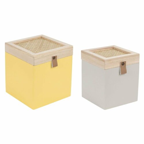Dekorativní slaměné úložné boxy s víkem v sadě 2 ks Beezz – Jardin d'Ulysse