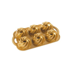 Forma na minibábovky ve zlaté barvě Nordic Ware Mini Rondo