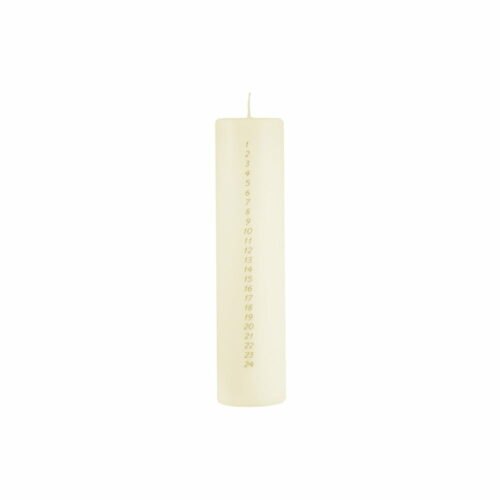 Krémově bílá adventní svíčka s čísly Unipar