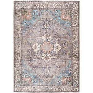 Modro-hnědý koberec s podílem bavlny Universal Haria