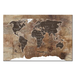 Nástěnka s mapou světa Bimago Wooden Mosaic