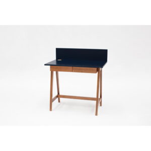 Petrolejově modrý psací stůl s podnožím z jasanového dřeva Ragaba Luka Oak