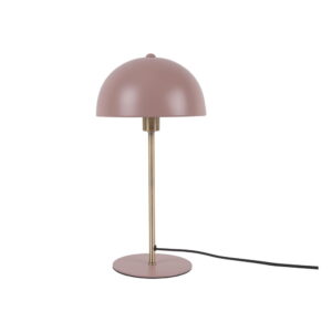 Růžová stolní lampa s detaily ve zlaté barvě Leitmotiv Bonnet