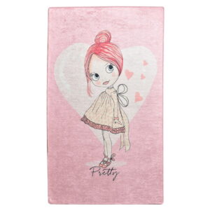 Růžový dětský protiskluzový koberec Chilai Pretty