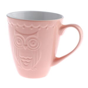 Růžový keramický hrnek Dakls Owl