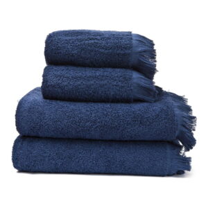 Sada 2 námořnicky modrých ručníků a 2 osušek ze 100% bavlny Bonami