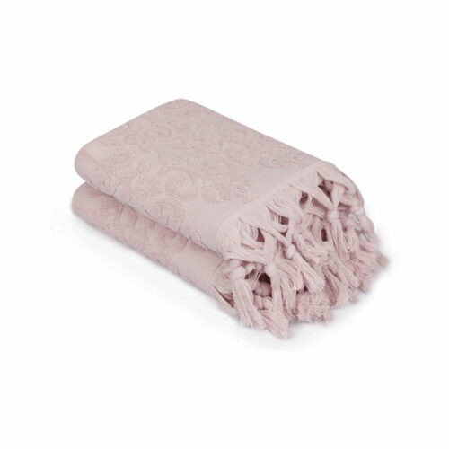 Sada 2 pudrově růžových ručníků Madame Coco Bohème