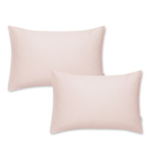 Sada 2 růžových povlaků na polštář z bavlněného saténu Bianca Standard