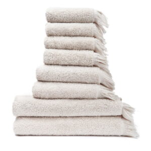 Sada 6 krémových ručníků a 2 osušek ze 100% bavlny Bonami