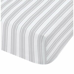 Šedo-bílé bavlněné prostěradlo Bianca Check and Stripe