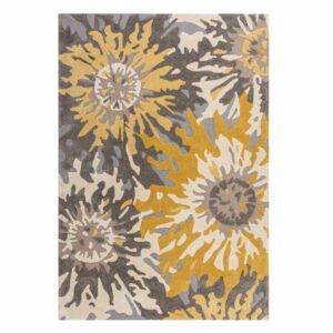 Šedo-žlutý koberec Flair Rugs Soft Floral