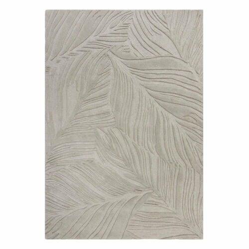 Šedý vlněný koberec Flair Rugs Lino Leaf