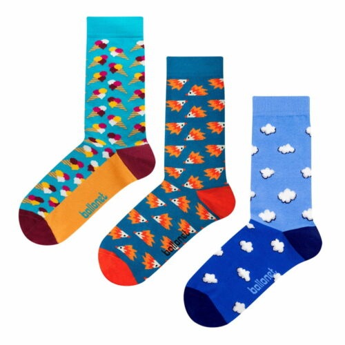 Set 3 párů ponožek Ballonet Socks Novelty Blue v dárkovém balení