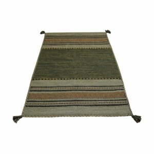 Zeleno-hnědý bavlněný koberec Webtappeti Antique Kilim