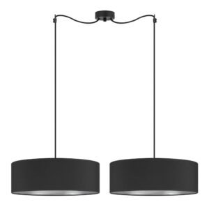 Černé dvouramenné závěsné svítidlo s detailem ve stříbrné barvě Bulb Attack Tres XL