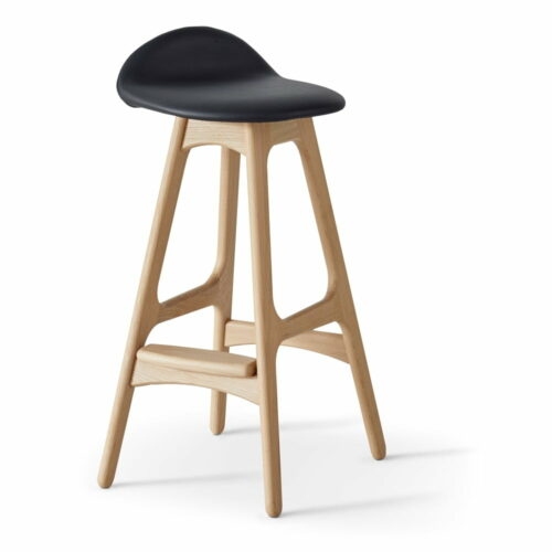 Černá/přírodní kožená otočná barová židle 79 cm Buck – Hammel Furniture