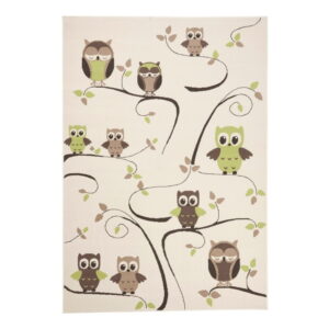 Dětský zelenohnědý koberec Zala Living Owl