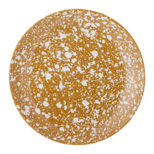 Oranžovo-bílý kameninový talíř Bloomingville Carmel