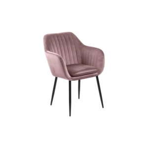 Růžová jídelní židle s kovovým podnožím loomi.design Emilia