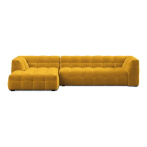 Žlutá sametová rohová pohovka Windsor & Co Sofas Vesta