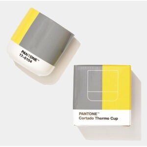 Žluto-šedý keramický termo hrnek Pantone Cortado