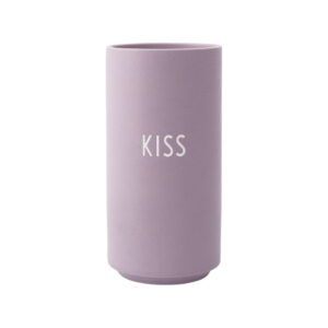 Fialová porcelánová váza Design Letters Kiss