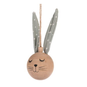 Šedá dřevěná velikonoční závěsná dekorace Dakls Bunny