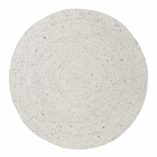 Bílo-šedý ručně vyrobený koberec ze směsi vlny a bavlny Nattiot Neethu