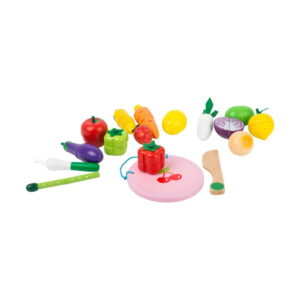 Dětský set dřevěných hraček se suchým zipem Legler Fruits and Vegatable