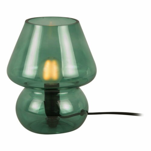 Tmavě zelená skleněná stolní lampa Leitmotiv Glass