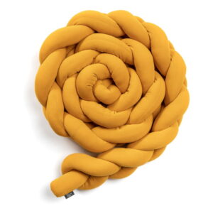 Hořčicově žlutý bavlněný pletený mantinel do postýlky ESECO