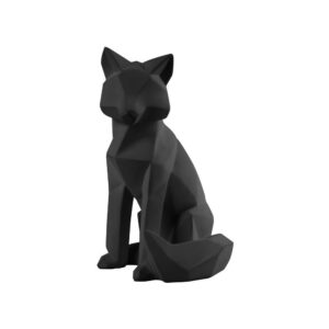 Matně černá soška PT LIVING Origami Fox