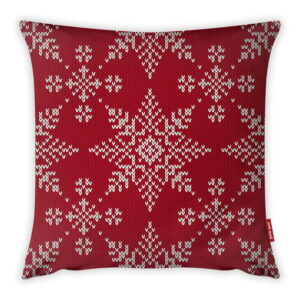 Povlak na polštář Vitaus Christmas Period Red Snowflakes Pattern