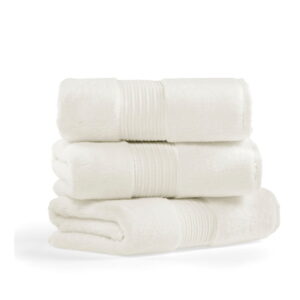 Sada 3 krémových bavlněných ručníků L