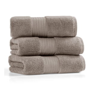 Sada 3 světle hnědých bavlněných ručníků L'appartement Chicago