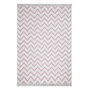 Bílo-růžový bavlněný koberec Oyo home Duo, 80 x 150 cm