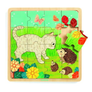 Dětské dřevěné puzzle Djeco Na zahradě