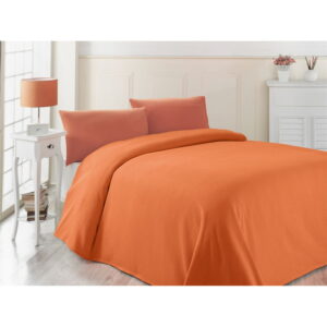 Oranžový lehký přehoz přes postel Oranj