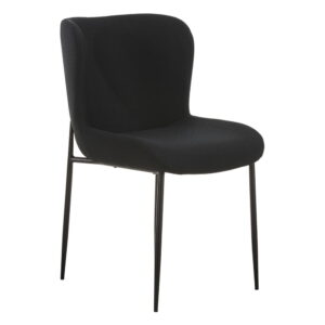 Černá čalouněná židle se sametovým povrchem Westwing Collection Tess