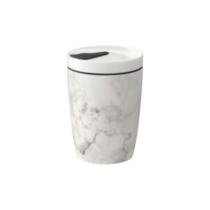 Šedo-bílý porcelánový termohrnek Villeroy & Boch Like To Go