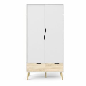 Bílá šatní skříň 99x200 cm Oslo - Tvilum