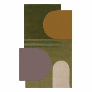 Zelený vlněný koberec 180x120 cm Lozenge - Flair Rugs