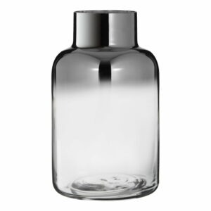Ručně foukaná skleněná váza ve stříbrné barvě Westwing Collection Uma