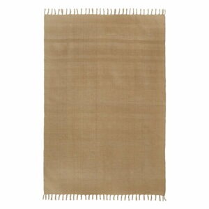Světle hnědý ručně tkaný bavlněný koberec Westwing Collection Agneta